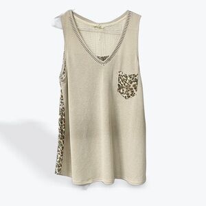Mystery floral blouse tank with crocheted details